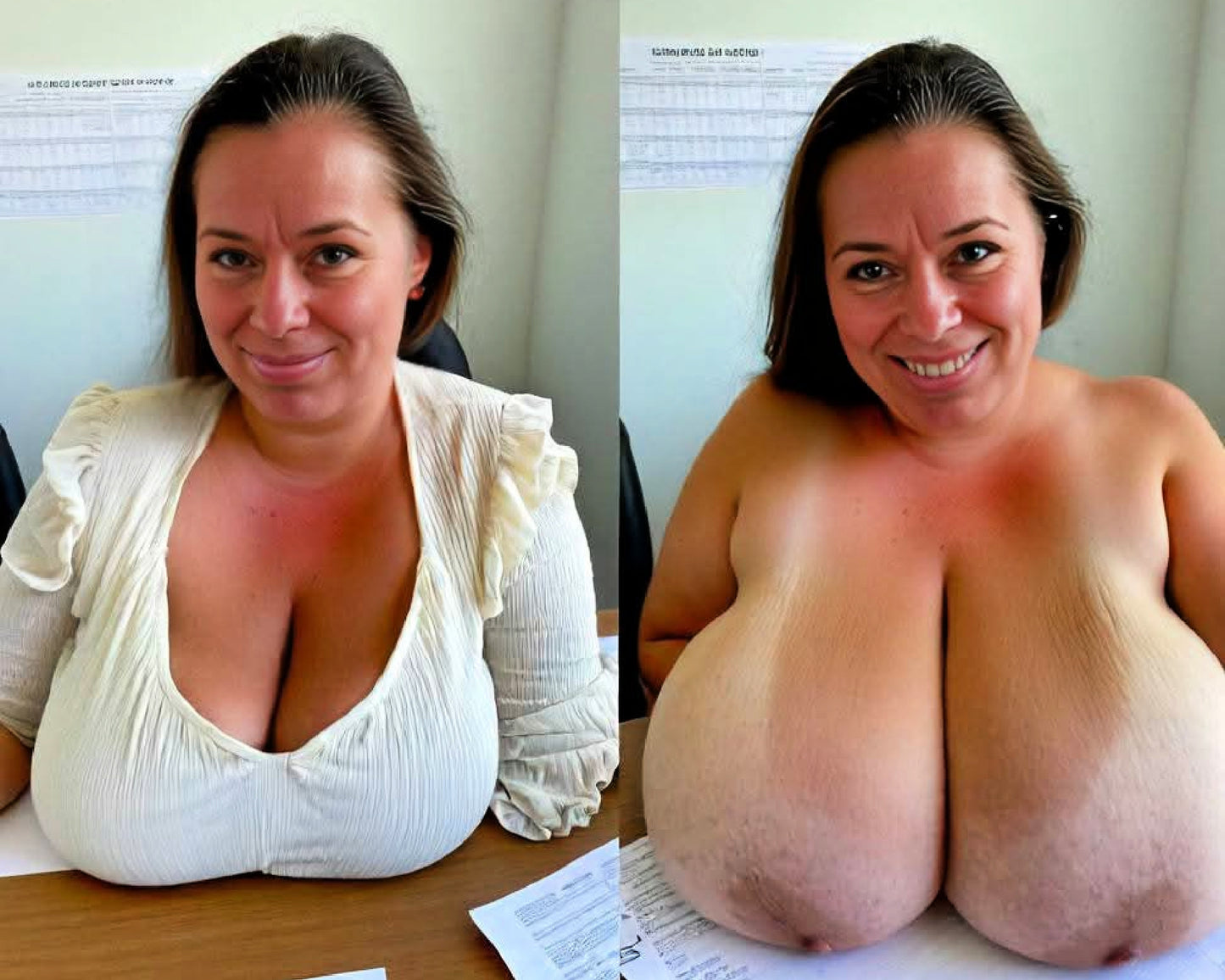 Glossy 8x10 Busty Nude Sexy Girl Next Door On/Off S86715