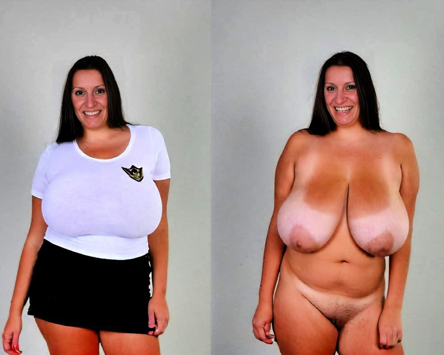 Glossy 8x10 Busty Nude Sexy Girl Next Door On/Off S86853